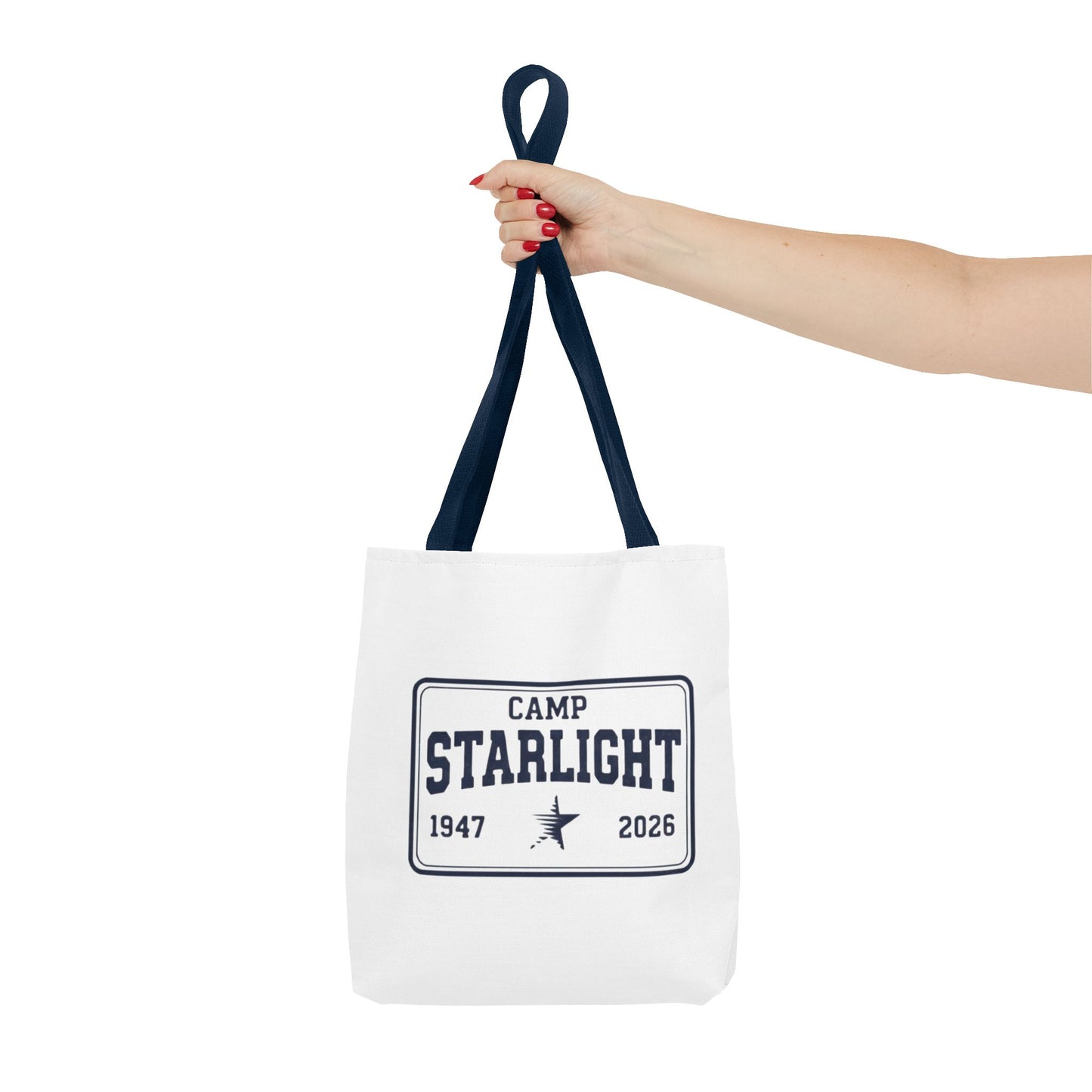 Camp Starlight Tote Bag — Vintage Camp Badge 1947–2026 Beach & Festival Tote