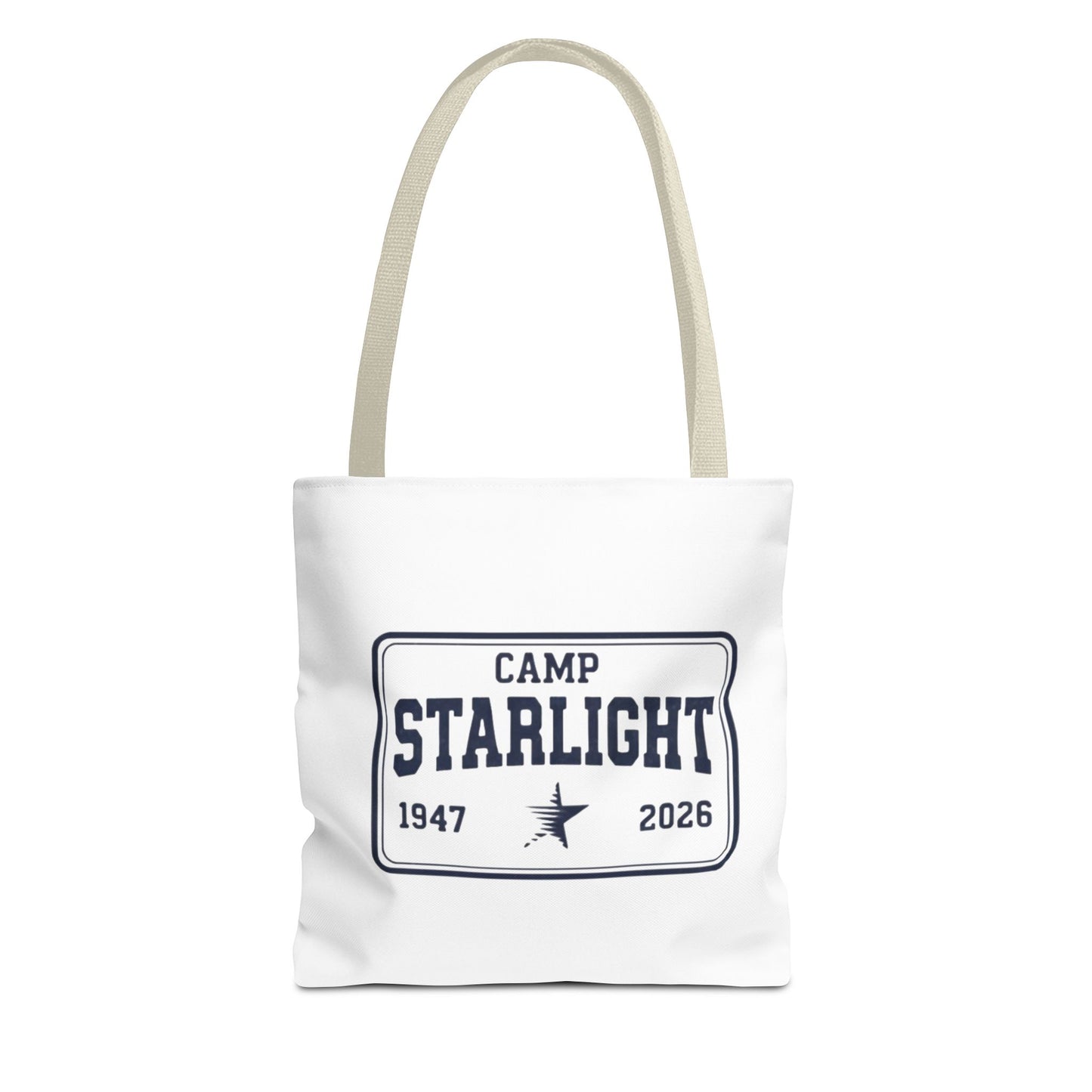 Camp Starlight Tote Bag — Vintage Camp Badge 1947–2026 Beach & Festival Tote