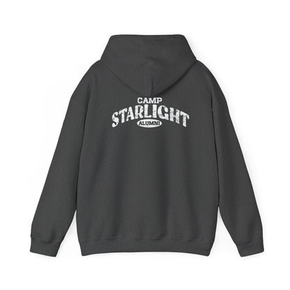 White 'overnight' Distressed Logo Hoodie – Casual Vintage Streetwear Pullover