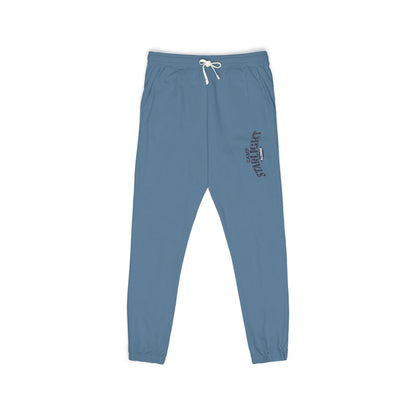 Gothic Script Sweatpants — Light Blue Fleece Joggers