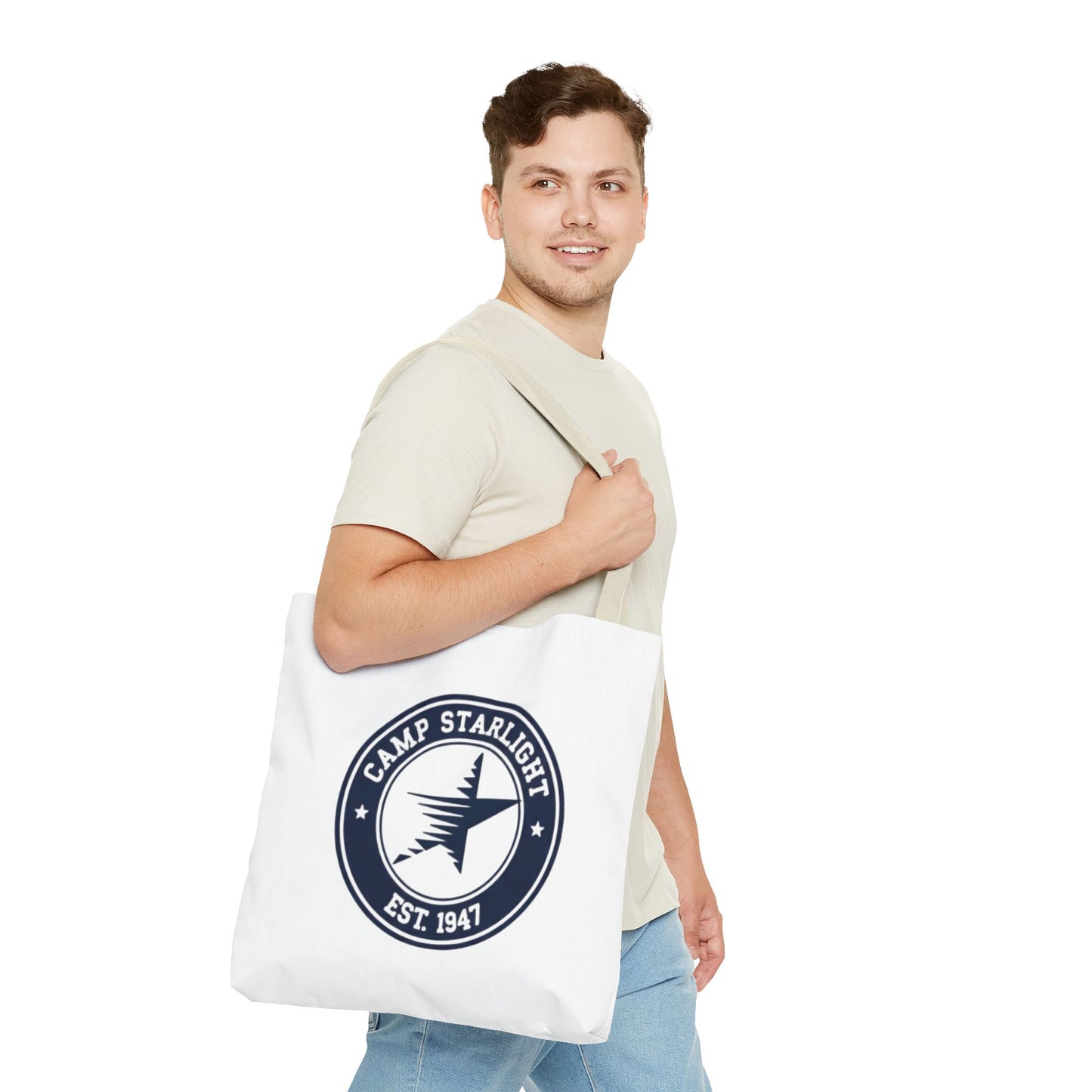 Camp Starlight Logo Tote Bag — Vintage Camp Est. 1947 Canvas Tote