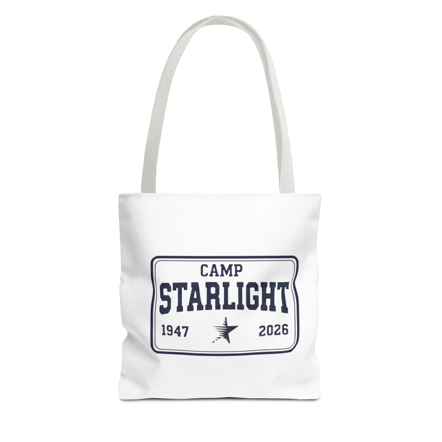 Camp Starlight Tote Bag — Vintage Camp Badge 1947–2026 Beach & Festival Tote