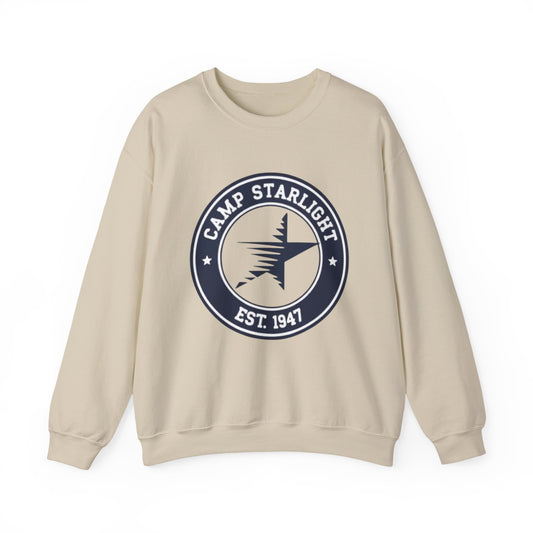 Camp Starlight Crewneck Sweatshirt — Vintage Camp Logo Pullover (Est. 1947)