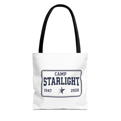 Camp Starlight Tote Bag — Vintage Camp Badge 1947–2026 Beach & Festival Tote