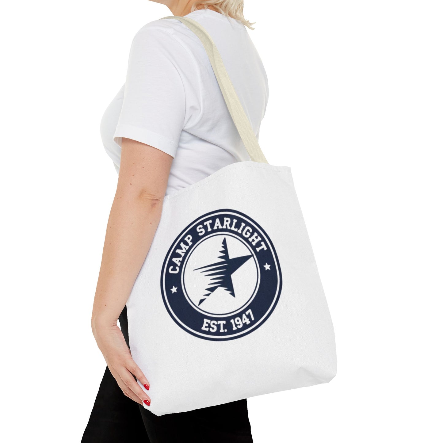 Camp Starlight Logo Tote Bag — Vintage Camp Est. 1947 Canvas Tote