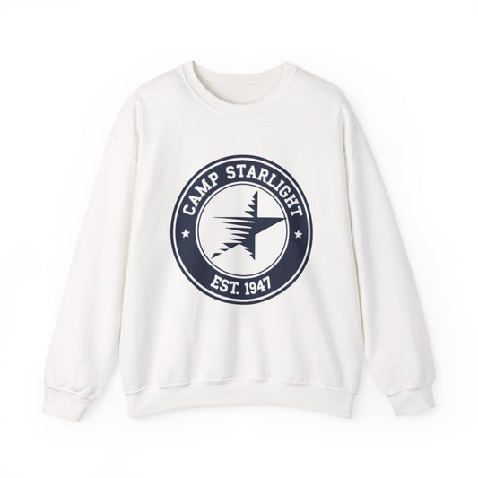 Camp Starlight Crewneck Sweatshirt — Vintage Camp Logo Pullover (Est. 1947)