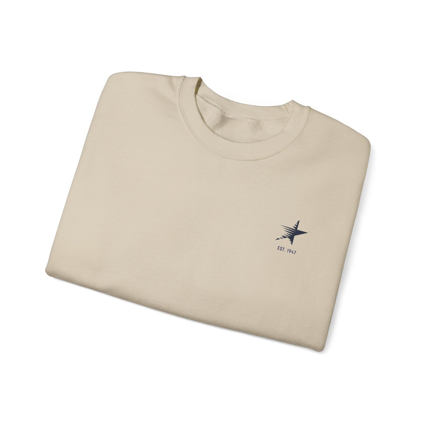 Starlight Crewneck Sweatshirt — Minimal Retro Chest Logo