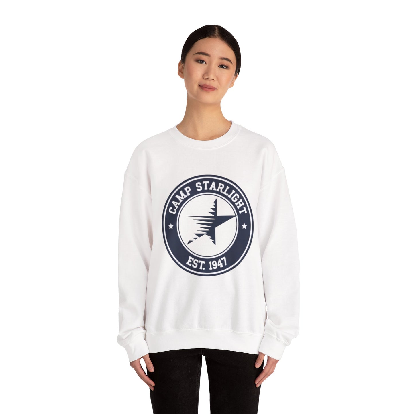 Camp Starlight Crewneck Sweatshirt — Vintage Camp Logo Pullover (Est. 1947)