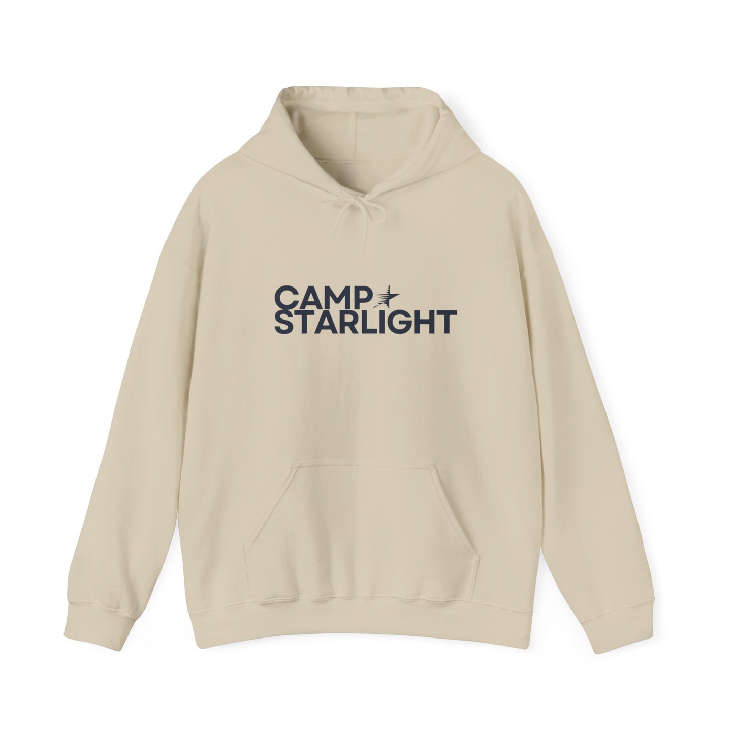 Camp Starlight Hoodie — Cozy Camp Logo Pullover for Outdoors & Retreats