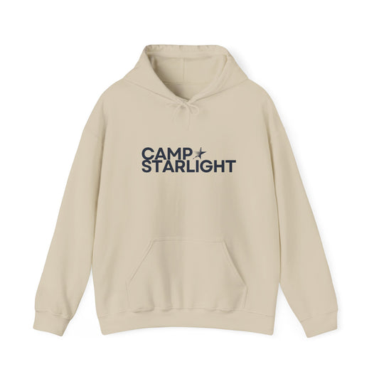 Camp Starlight Hoodie — Cozy Camp Logo Pullover for Outdoors & Retreats