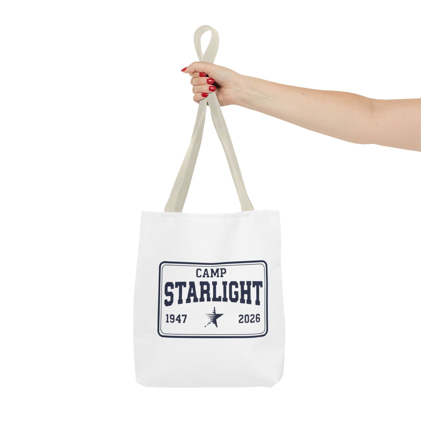 Camp Starlight Tote Bag — Vintage Camp Badge 1947–2026 Beach & Festival Tote