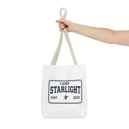 Camp Starlight Tote Bag — Vintage Camp Badge 1947–2026 Beach & Festival Tote