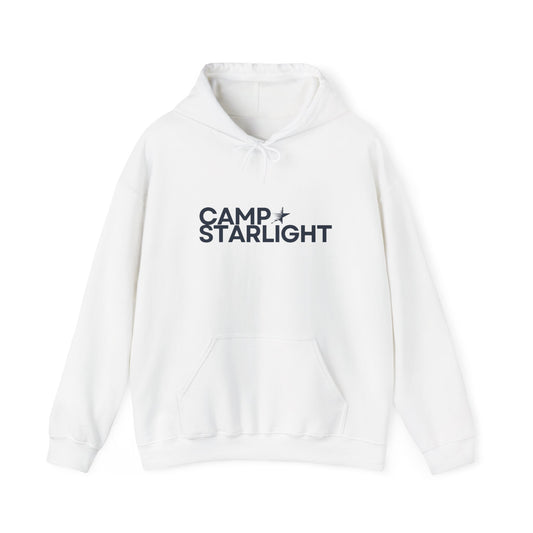 Camp Starlight Hoodie — Cozy Camp Logo Pullover for Outdoors & Retreats