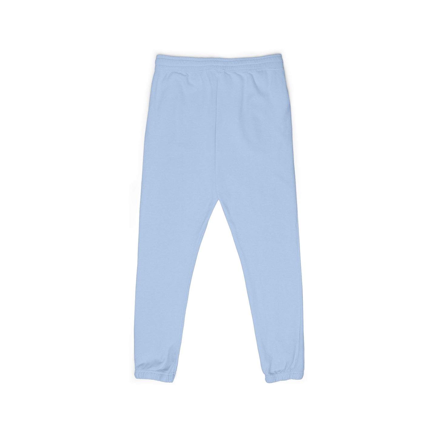 Gothic Script Sweatpants — Light Blue Fleece Joggers