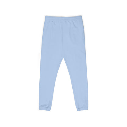 Gothic Script Sweatpants — Light Blue Fleece Joggers