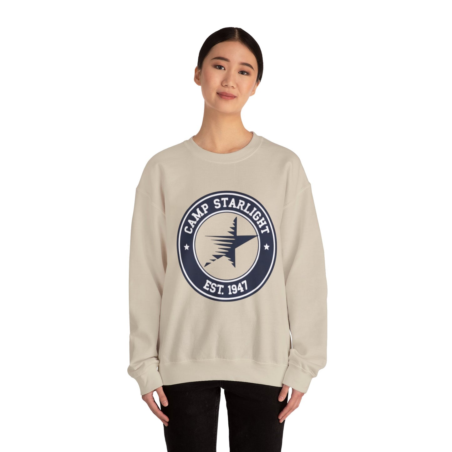 Camp Starlight Crewneck Sweatshirt — Vintage Camp Logo Pullover (Est. 1947)