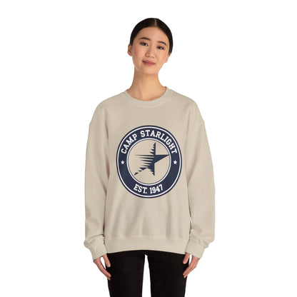 Camp Starlight Crewneck Sweatshirt — Vintage Camp Logo Pullover (Est. 1947)