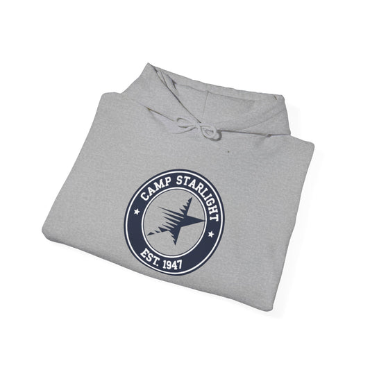 Camp Starlight Hoodie — Vintage Camp Emblem Sweatshirt