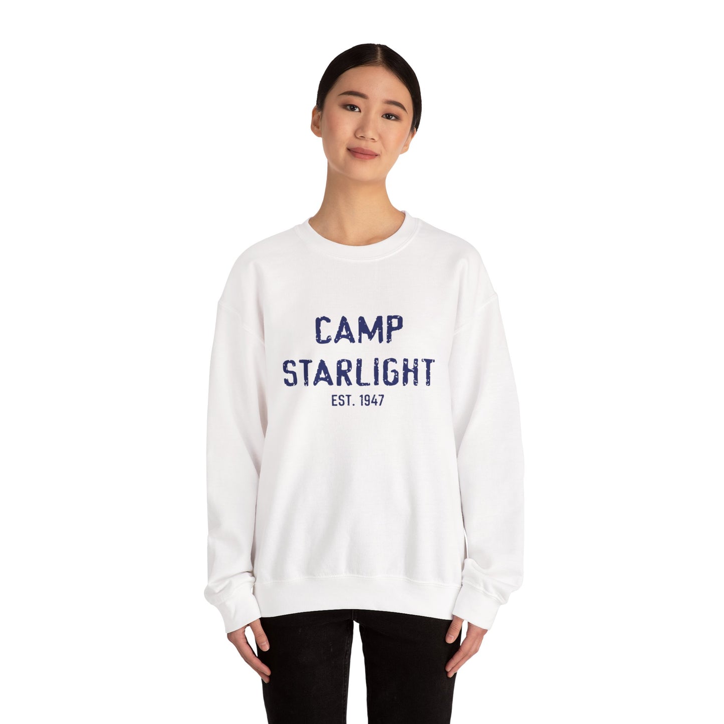 Camp Starlight Crewneck Sweatshirt — Cozy Retro Camp Graphic Pullover