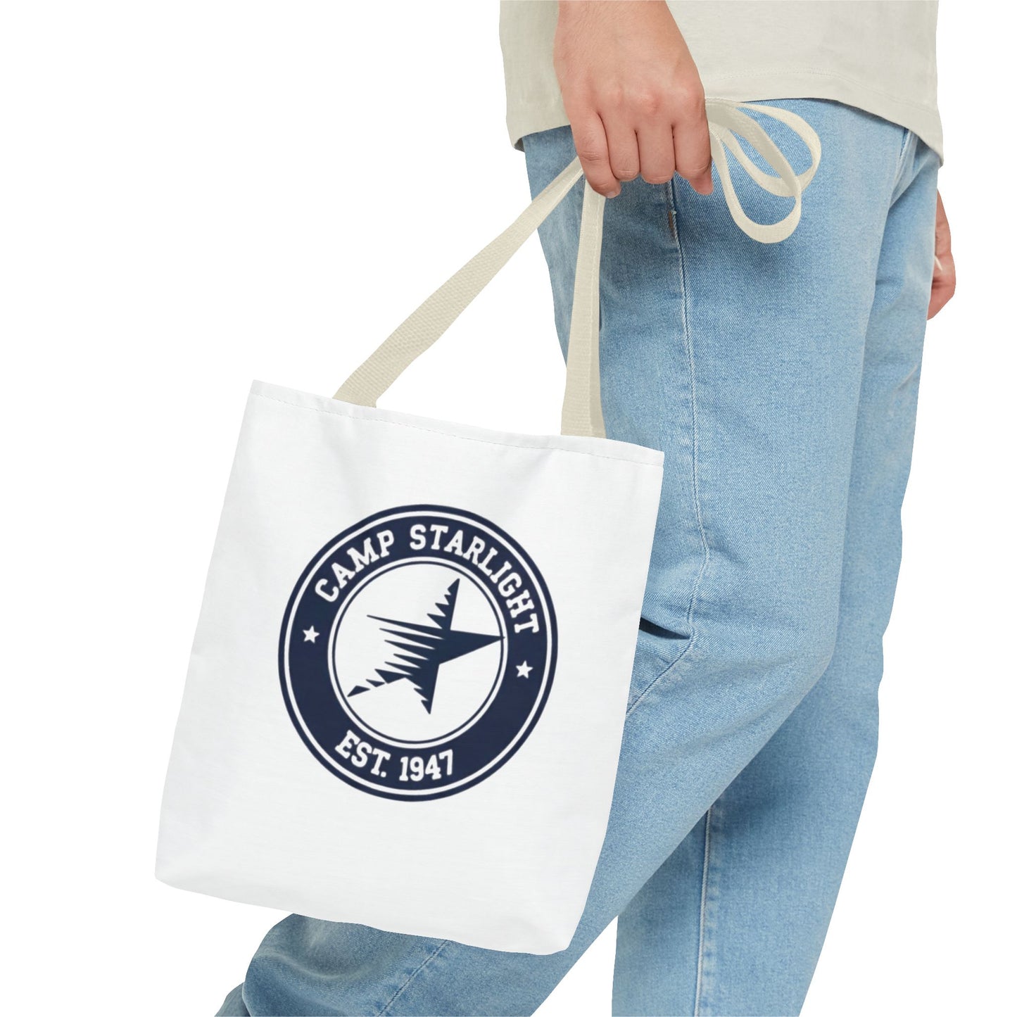 Camp Starlight Logo Tote Bag — Vintage Camp Est. 1947 Canvas Tote